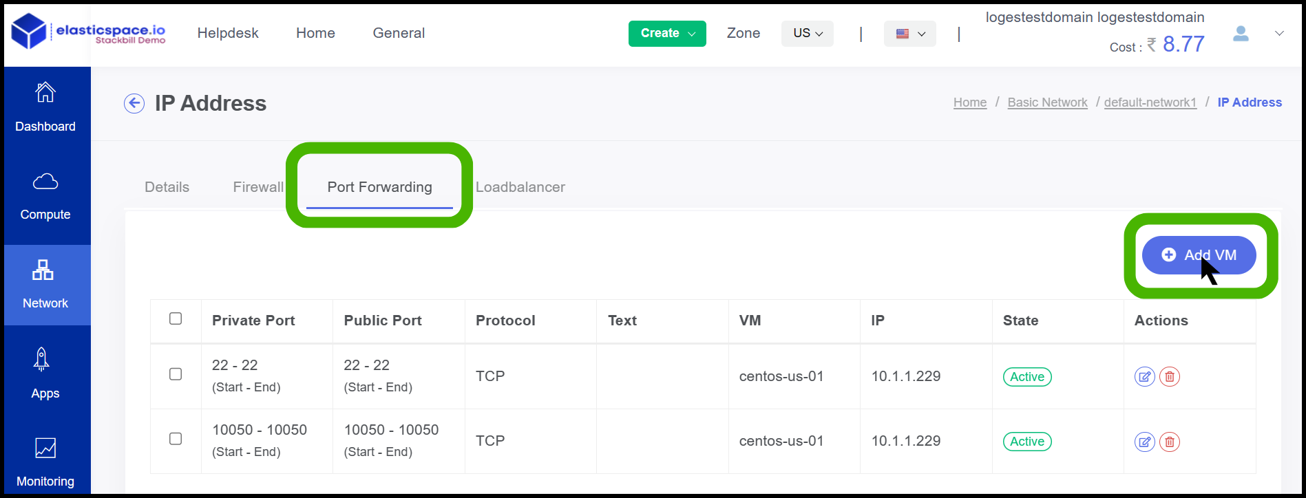 StackBill simplified cloud management portal